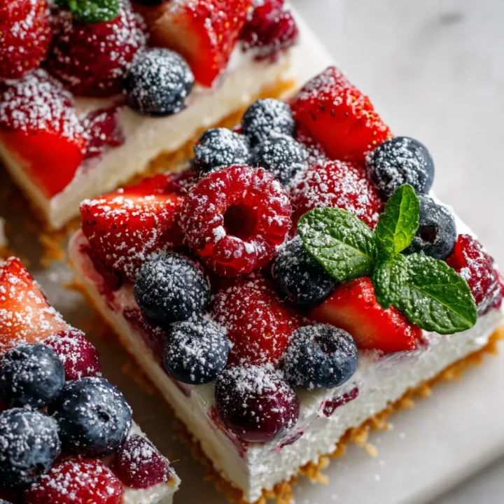 Tarta de frutas del bosque colorida y deliciosa, perfecta para el verano.
