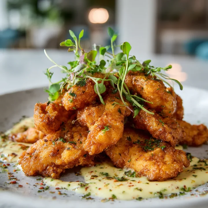 Tiras de pollo fritas al aire, crujientes y jugosas, ideales para reuniones con amigos y familia, fáciles de preparar en solo 45 minutos