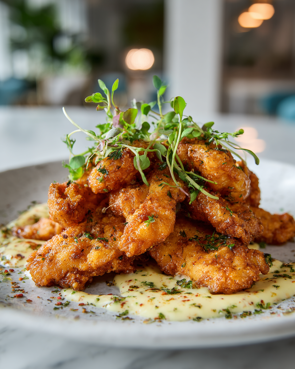 Tiras de pollo fritas al aire, crujientes y jugosas, ideales para reuniones con amigos y familia, fáciles de preparar en solo 45 minutos